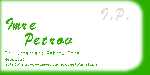 imre petrov business card